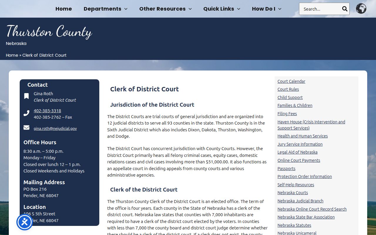 Thurston County District Court clerk record page for arrest warrants