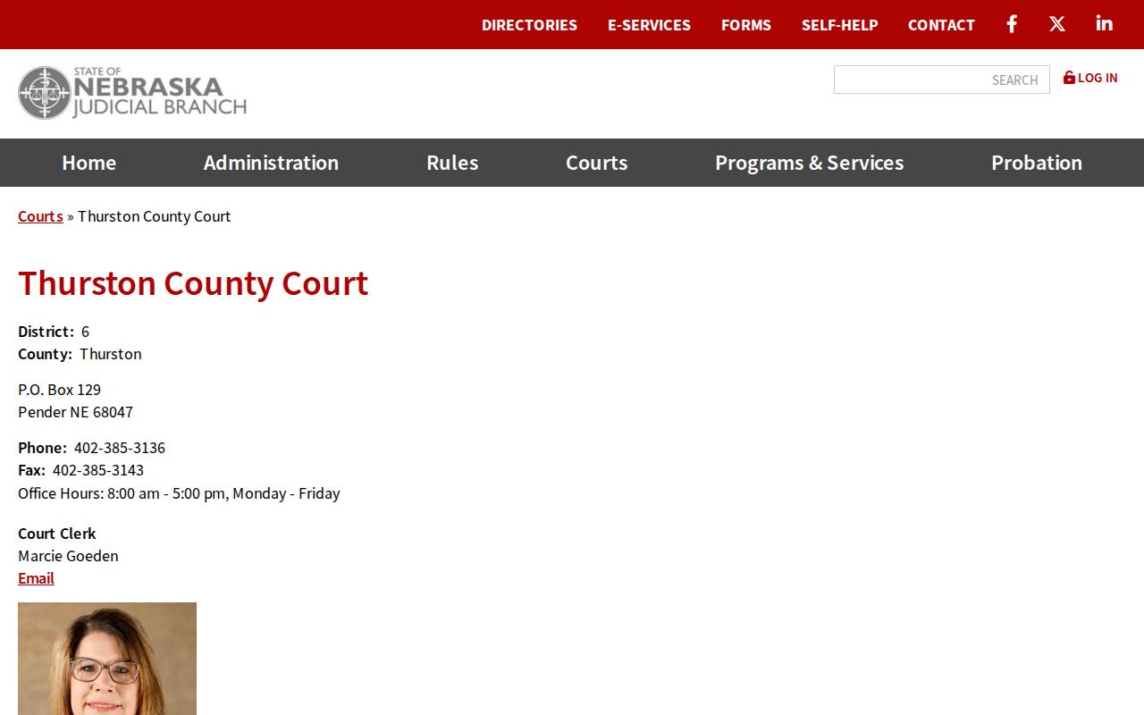 Pender and Thurston County judicial branch for Pender warrant records