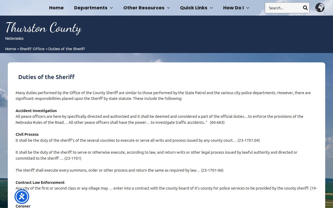 Thurston County Sheriff statutory duties for arrest warrant records